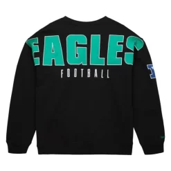 Men Mitchell & Ness Hoodies & Sweatshirts-Team First Satin Fleece Crew Philadelphia Eagles