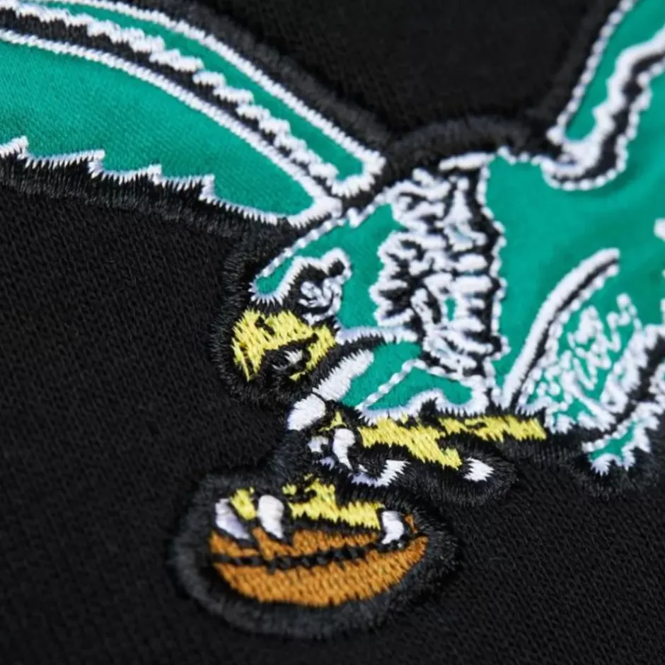 Men Mitchell & Ness Hoodies & Sweatshirts-Team First Satin Fleece Crew Philadelphia Eagles