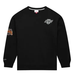 Men Mitchell & Ness Hoodies & Sweatshirts-Team First Satin Fleece Crew Los Angeles Kings