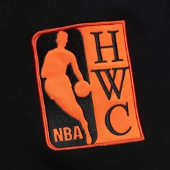 Men Mitchell & Ness Hoodies & Sweatshirts-Team First Satin Fleece Crew New York Knicks