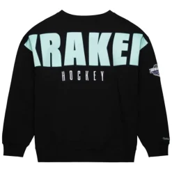 Men Mitchell & Ness Hoodies & Sweatshirts-Team First Satin Fleece Crew Current Logo Seattle Kraken