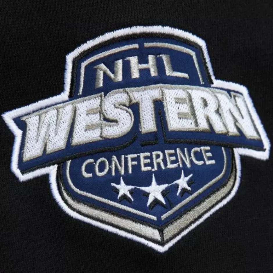 Men Mitchell & Ness Hoodies & Sweatshirts-Team First Satin Fleece Crew Current Logo Seattle Kraken