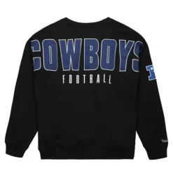 Men Mitchell & Ness Hoodies & Sweatshirts-Team First Satin Fleece Crew Dallas Cowboys