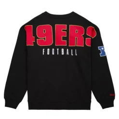 Men Mitchell & Ness Hoodies & Sweatshirts-Team First Satin Fleece Crew San Francisco 49Ers