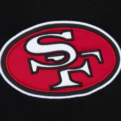 Men Mitchell & Ness Hoodies & Sweatshirts-Team First Satin Fleece Crew San Francisco 49Ers