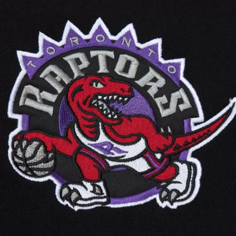 Men Mitchell & Ness Hoodies & Sweatshirts-Team First Satin Fleece Crew Toronto Raptors