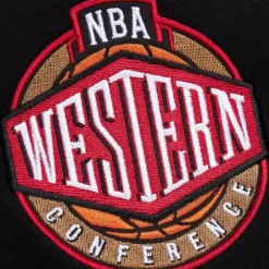 Men Mitchell & Ness Hoodies & Sweatshirts-Team First Satin Fleece Crew Los Angeles Lakers