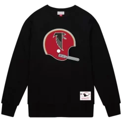 Men Mitchell & Ness Hoodies & Sweatshirts-Team Helmet Crew Atlanta Falcons