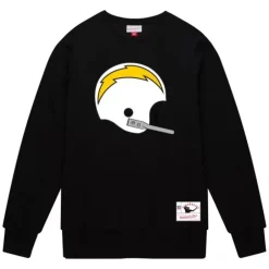Men Mitchell & Ness Hoodies & Sweatshirts-Team Helmet Crew San Diego Chargers