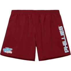 Men Mitchell & Ness Shorts-Team Heritage Woven Short Philadelphia Phillies