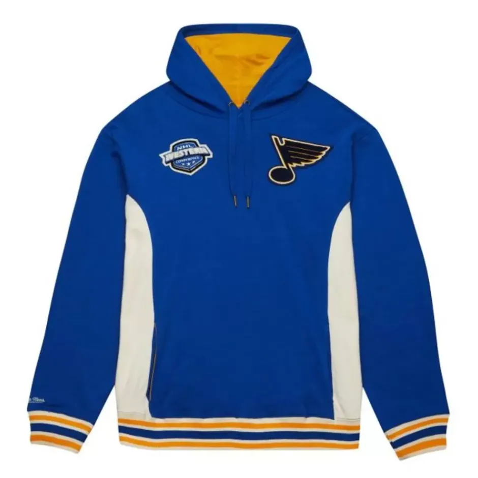 Men Mitchell & Ness Hoodies & Sweatshirts-Team Legacy French Terry Hoodie St. Louis Blues