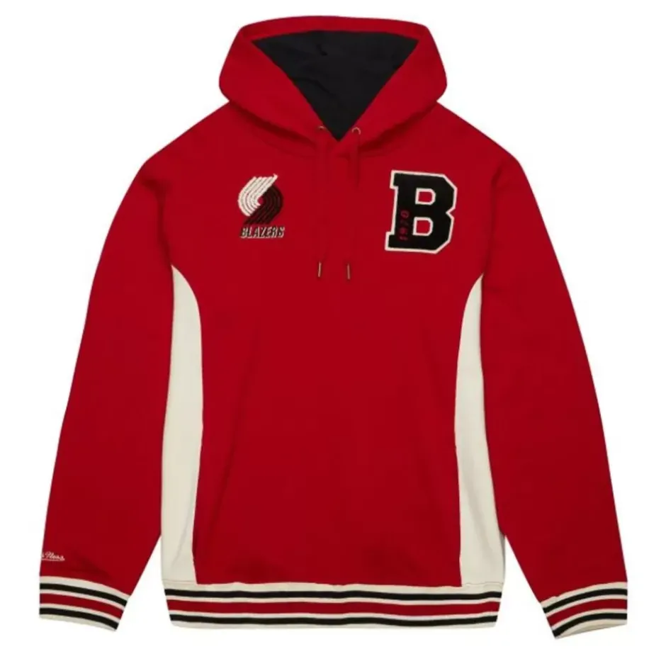 Men Mitchell & Ness Hoodies & Sweatshirts-Team Legacy French Terry Hoodie Portland Trail Blazers