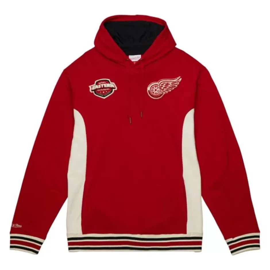 Men Mitchell & Ness Hoodies & Sweatshirts-Team Legacy French Terry Hoodie Detroit Red Wings