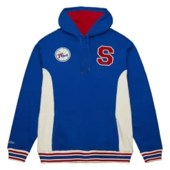 Men Mitchell & Ness Hoodies & Sweatshirts-Team Legacy French Terry Hoodie Philadelphia 76Ers