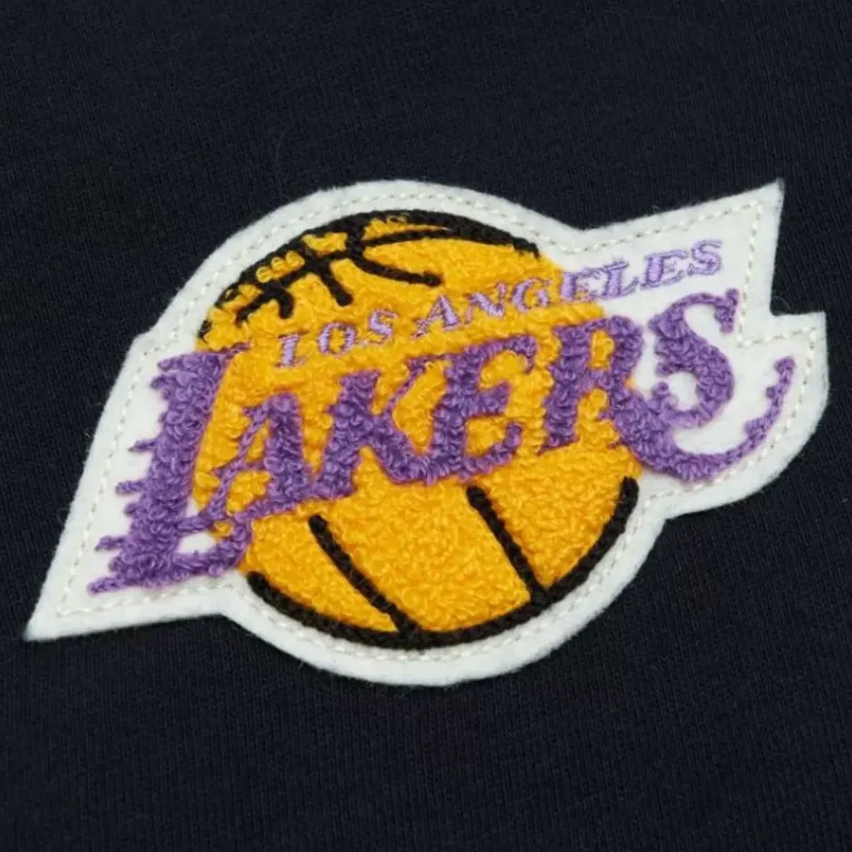 Men Mitchell & Ness Hoodies & Sweatshirts-Team Legacy French Terry Hoodie Los Angeles Lakers