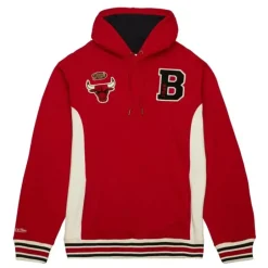Men Mitchell & Ness Hoodies & Sweatshirts-Team Legacy French Terry Hoodie Chicago Bulls