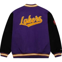 Men Mitchell & Ness Jackets & Outerwear-Team Legacy Varsity Jacket Los Angeles Lakers