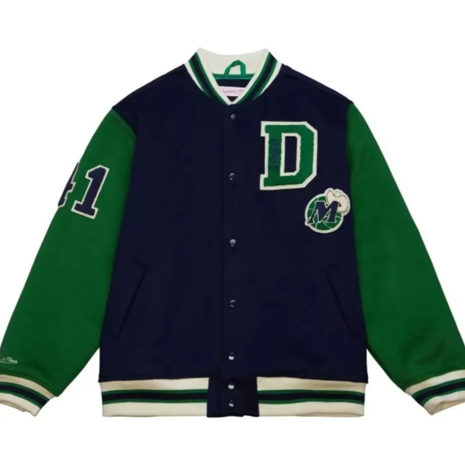 Men Mitchell & Ness Jackets & Outerwear-Team Legacy Varsity Jacket N&N Dallas Mavericks Dirk Nowitzki