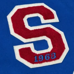 Men Mitchell & Ness Jackets & Outerwear-Team Legacy Varsity Jacket Philadelphia 76Ers