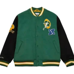 Men Mitchell & Ness Jackets & Outerwear-Team Legacy Varsity Jacket Green Bay Packers