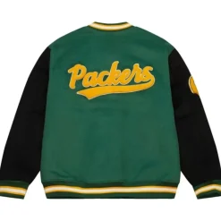 Men Mitchell & Ness Jackets & Outerwear-Team Legacy Varsity Jacket Green Bay Packers