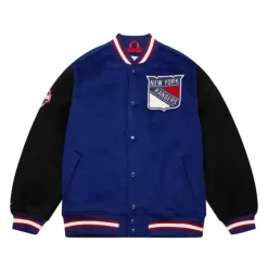 Men Mitchell & Ness Jackets & Outerwear-Team Legacy Varsity Jacket New York Rangers