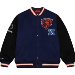 Men Mitchell & Ness Jackets & Outerwear-Team Legacy Varsity Jacket Chicago Bears