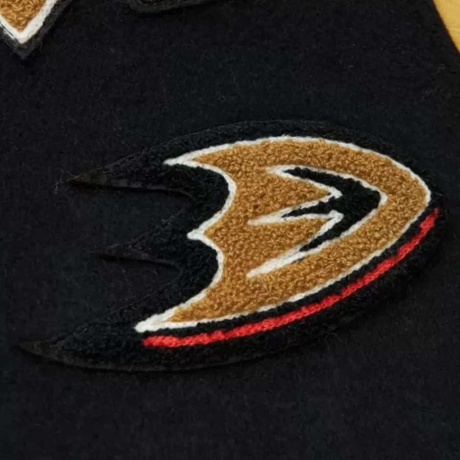 Men Mitchell & Ness Jackets & Outerwear-Team Legacy Varsity Jacket Anaheim Ducks