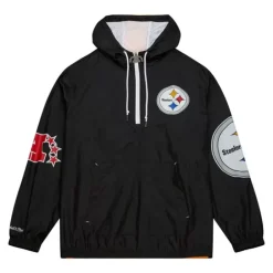 Men Mitchell & Ness Jackets & Outerwear-Team Og 2.0 Anorak Windbreaker Pittsburgh Steelers