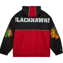 Men Mitchell & Ness Jackets & Outerwear-Team Og 2.0 Anorak Windbreaker Chicago Blackhawks