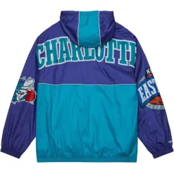 Men Mitchell & Ness Jackets & Outerwear-Team Og 2.0 Anorak Windbreaker Charlotte Hornets