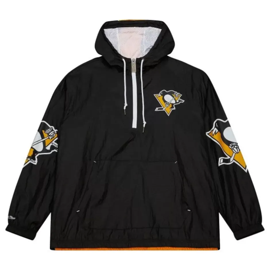 Men Mitchell & Ness Jackets & Outerwear-Team Og 2.0 Anorak Windbreaker Pittsburgh Penguins