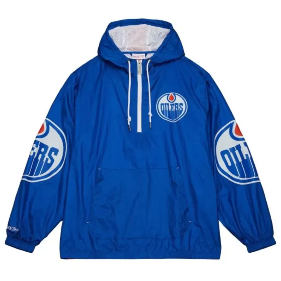 Men Mitchell & Ness Jackets & Outerwear-Team Og 2.0 Anorak Windbreaker Edmonton Oilers