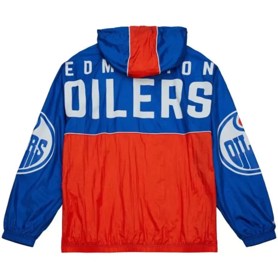 Men Mitchell & Ness Jackets & Outerwear-Team Og 2.0 Anorak Windbreaker Edmonton Oilers