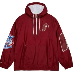 Men Mitchell & Ness Jackets & Outerwear-Team Og 2.0 Anorak Windbreaker Philadelphia Phillies