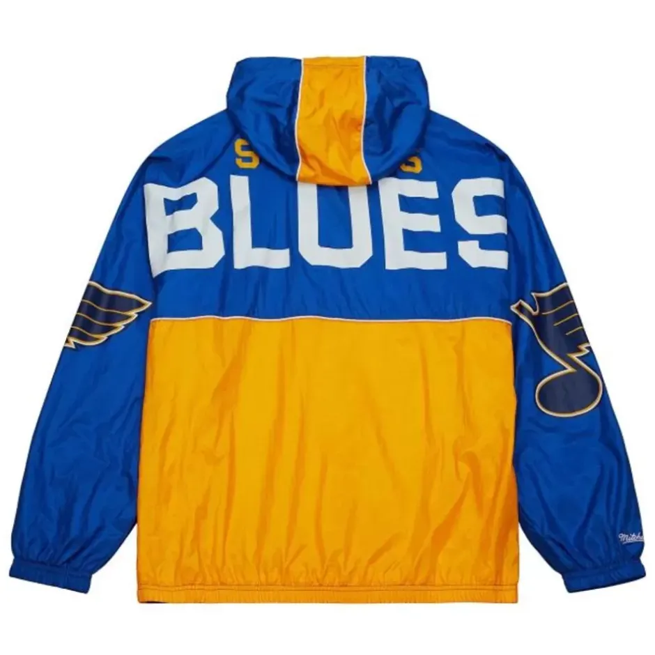 Men Mitchell & Ness Jackets & Outerwear-Team Og 2.0 Anorak Windbreaker St. Louis Blues
