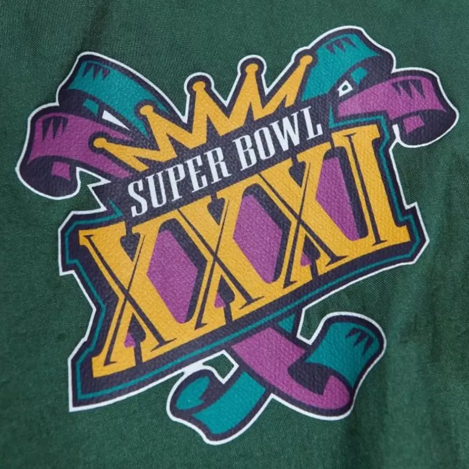 Men Mitchell & Ness Jackets & Outerwear-Team Og 2.0 Anorak Windbreaker Green Bay Packers