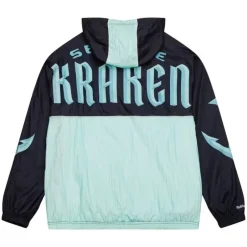 Men Mitchell & Ness Jackets & Outerwear-Team Og 2.0 Anorak Windbreaker Seattle Kraken