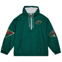 Men Mitchell & Ness Jackets & Outerwear-Team Og 2.0 Anorak Windbreaker Minnesota Wild
