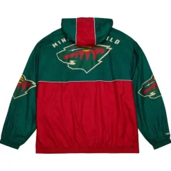 Men Mitchell & Ness Jackets & Outerwear-Team Og 2.0 Anorak Windbreaker Minnesota Wild