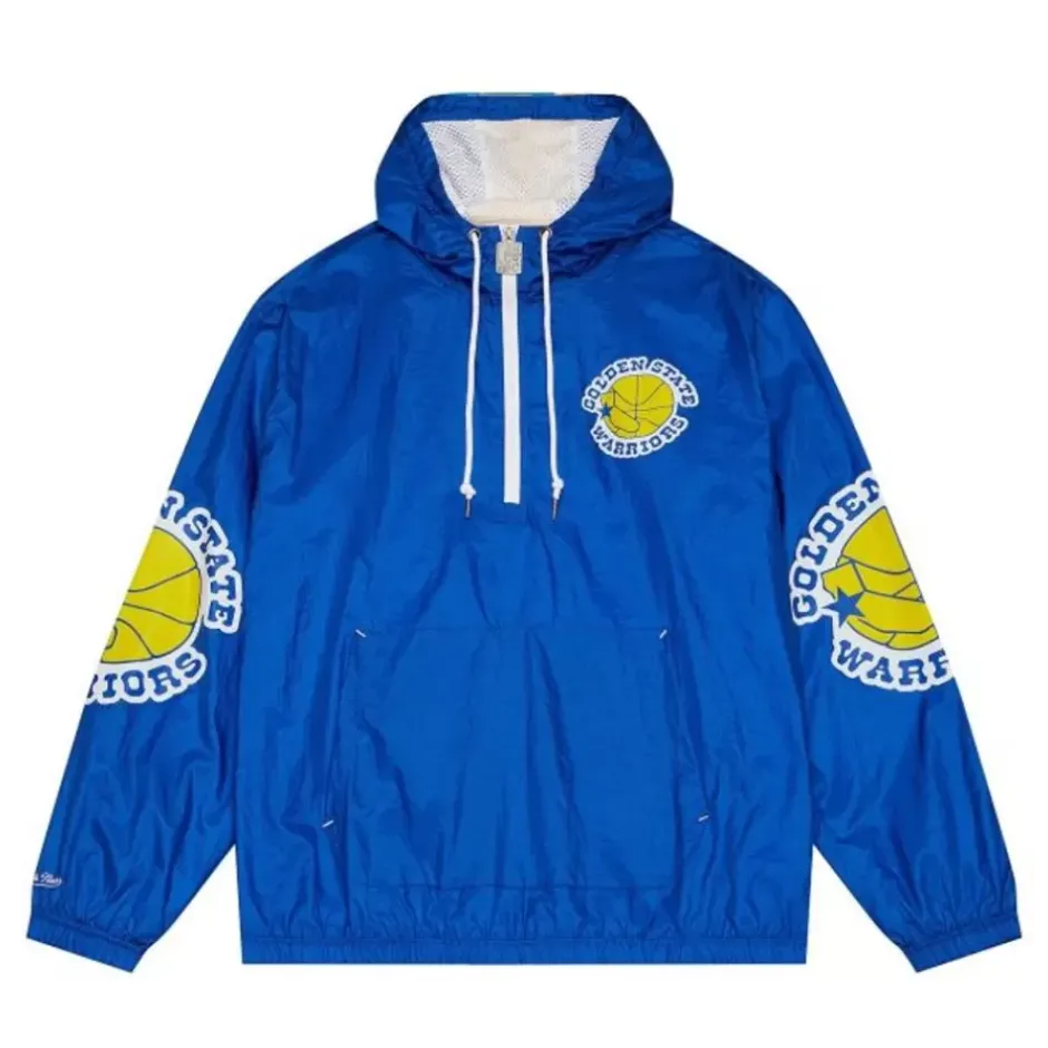 Men Mitchell & Ness Jackets & Outerwear-Team Og 2.0 Anorak Windbreaker Golden State Warriors