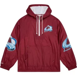 Men Mitchell & Ness Jackets & Outerwear-Team Og 2.0 Anorak Windbreaker Colorado Avalanche
