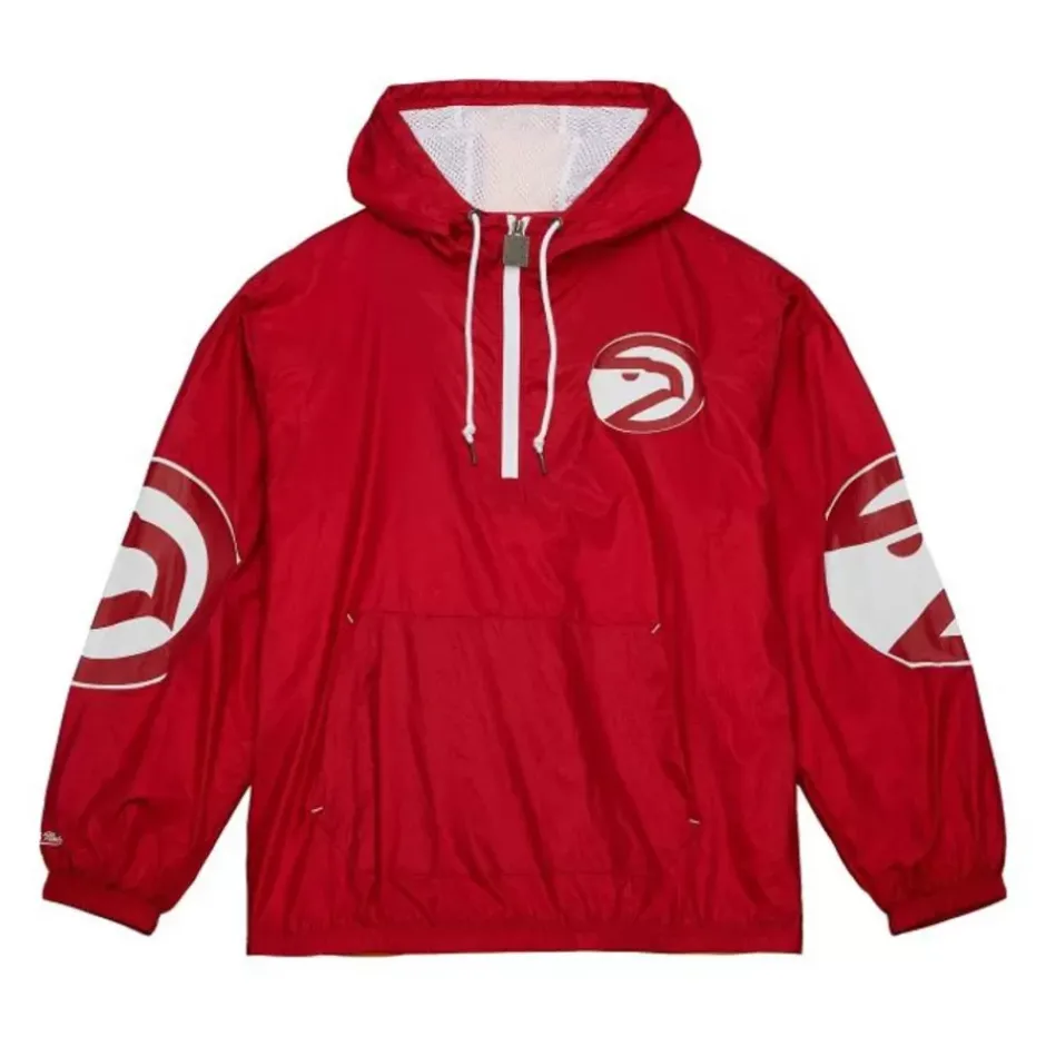 Men Mitchell & Ness Jackets & Outerwear-Team Og 2.0 Anorak Windbreaker Atlanta Hawks
