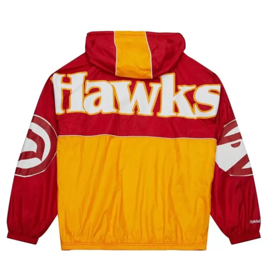 Men Mitchell & Ness Jackets & Outerwear-Team Og 2.0 Anorak Windbreaker Atlanta Hawks