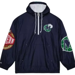Men Mitchell & Ness Jackets & Outerwear-Team Og 2.0 Anorak Windbreaker Dallas Mavericks