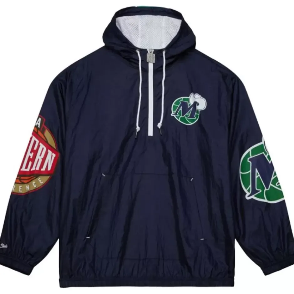 Men Mitchell & Ness Jackets & Outerwear-Team Og 2.0 Anorak Windbreaker Dallas Mavericks