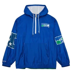 Men Mitchell & Ness Jackets & Outerwear-Team Og 2.0 Anorak Windbreaker Seattle Seahawks