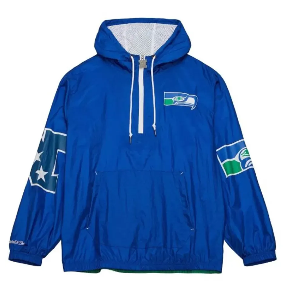 Men Mitchell & Ness Jackets & Outerwear-Team Og 2.0 Anorak Windbreaker Seattle Seahawks