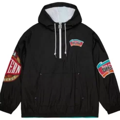 Men Mitchell & Ness Jackets & Outerwear-Team Og 2.0 Anorak Windbreaker San Antonio Spurs