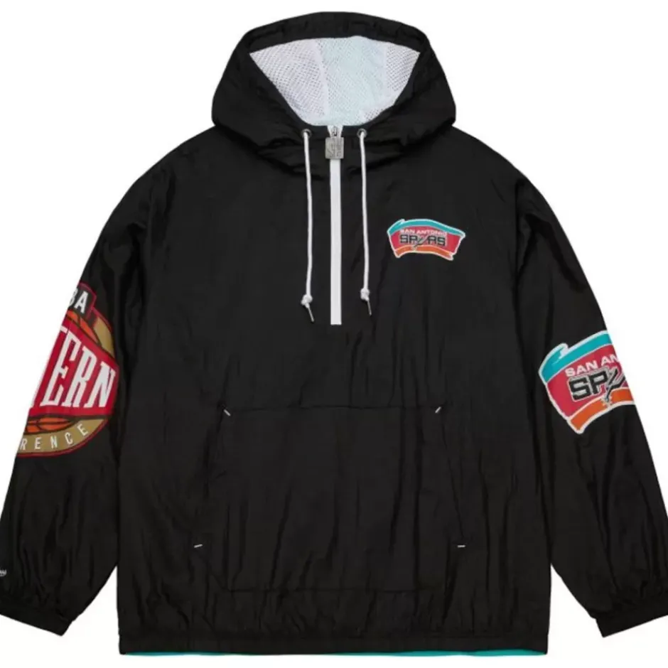 Men Mitchell & Ness Jackets & Outerwear-Team Og 2.0 Anorak Windbreaker San Antonio Spurs